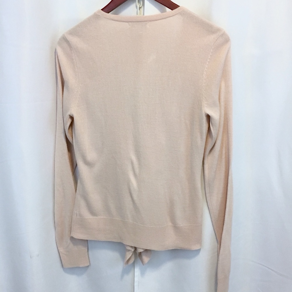 Pink Soft Ruffle Front Button Sweater Medium - Picture 3 of 4
